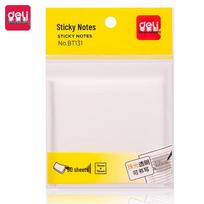 Deli BT131 76x76mm Transparent Sticky Notes, 50 Sheets skaidri