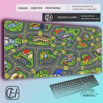 HYBXAXC Creative Urban Street Theme  Mouse Pad Cartoon Road Pattern Desk Mat Durable Nonslip Pad for Computer Desk  Setup 800x400x2mm