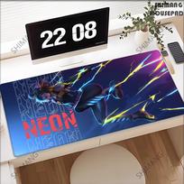 Valorant Neon Mouse Pad Gaming XL New HD Mousepad XXL MousePads Natural Rubber Anti Slip Office Computer Mouse Mat Table Mat 800x400x2mm black