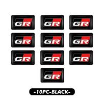 10pcs/set Car Epoxy Emblem Decor Stickers For Toyota RAV4 Corolla GR Sport Auris Land Hilux 86 Camry Prius  Accessories black