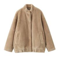 2026 Fall and Winter Women's Comfortable Casual Lazy Style Loose Fleece Pilot Jacket Coat L kupranugaris