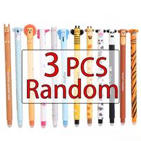 12 Styles Gift Pen for Class Party Cute Animal Erasable Pen 0.7mm Blue Ink Gel Pen Cartoon Ballpoint Pen Writing Error Erasable (as the picture,Blue) beige