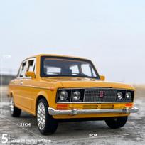 1:18 LADA 2106 Metalinis liejimo būdu pagamintas žaislinis automobilio modelis su garsu ir šviesa Vaikams skirtas žaislas Kolekcionuojamas daiktas Gimtadienio dovana geltona