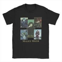 Y2k Harajuku Tops Malice Mizer Band Singer T Shirts Vintage T-Shirts Round Neck Rock Musician Tees Oversized T Shirt Unisex S gray