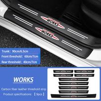 Anglies pluošto odos automobilio durų apsauginės juostelės lipdukai MINI Cooper R56 F56 R50 JCW Cabrio Aceman Countryman Clubman WORKS gzpxv22 white