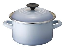 Le Creuset EOS 18cm Pot, Coastal Blue, Suitable for direct heat and induction cooktops. gray