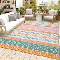 VIKAMA Boho lauko kilimas Lengvai plaunamas terasos grindų kilimėlis Sulankstomas kempingo pikniko kilimėlis RV balkono vidaus namų dekoro kilimas 40cm x 60cm