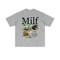 MILF Unisex Aš Myliu Varles Juokinga Varlė Varliagyvių Mėgėjai Mėmė Marškinėliai Unisex Unisex Laisvalaikio Medvilniniai Senoviniai Trumpomis Rankovėmis Per dideli Marškinėliai L gray