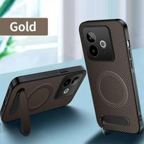 For Realme GT 7/GT 7T Case New Business Carbon Fiber Texture Magnetic Bracket Cover For Realme GT7 Anti-fall Funda realme GT 7 black