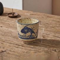 160ml Japanese Style Ceramic Kung Fu Tea Cup Thickened Sake Tasting Cup Asian Drinkware for Household and Japanese Restaurant (as the picture,160ml) gray
