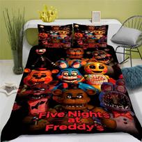 Teen Game F-Five N-Nights At F-Freddys duvet cover and pillowcase, double/queen soft and comfortable bedding set, gift 135x200cm black