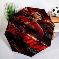 Man United Soccer Action Automatic Folding Umbrella - 8-Rib Travel Umbrella with Auto Open/Close & Portable, Gift for Christmas, Birthdays