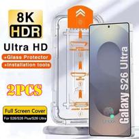 Skirta Samsung Galaxy S26 S25 S26 Ultra S25FE S24FE S20FE Anti-Spy Privatumo Dulkių Neperleidžiamas Vienu Paspaudimu Montuojamas Pilnas Dangtelis Grūdintas Stiklas Ekrano Apsauginis S20FE balta