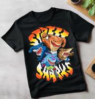 Street Sharks Jawsome Retro Cartoon 90s Graphic T-Shirt XXXL brown