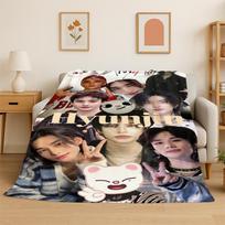 Kpop Hyunjin Stray Kids Muzikinis flanelinis pledas Minkštas šiltas pledas miegamajam svetainei lovai kelionei stovyklavimui iškylai Dovana 100cm x 150cm