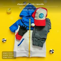 6 dalių pelenų spalvos Cosplay kostiumų rinkinys, vaikams ir suaugusiems, Pokémon anime aprangos rinkinys S Ash 6-piece set XXL blue