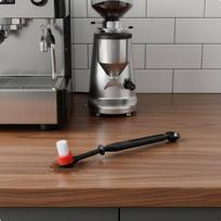 Espresso Machine Cleaning Brush 2in1 Design Coffee DoubleUse for Baristas, black