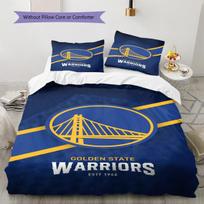 Golden State Warriors Pattern Bedding Set Quilt Cover Pillowcase Home Decor Gift (1 * duvet cover + 2 * pillowcase, without core) 140x200cm