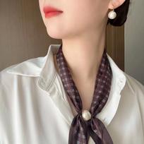 Magnetic Snap-on Lazy Neck Scarf, Stylish and Fashionable Bow Scarf, Neck Warmer 8*72cm black