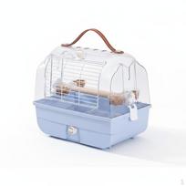 Portable Bird Travel Cage for Parrots, Cockatiels, Budgies, Finches, and Small Birds Large Space Cloud Handle Cage (Sky Blue)