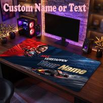 Max Verstappen Customized Name Text Mouse Pad, Large Desk Mouse Mat Personalized Home Office Present 40cmx90cm