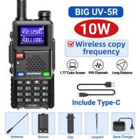 Baofeng UV 5RH 10W Full Bands Walkie Talkie Wirless Copy Frequency Type-C Charger Upgraded UV 5R Transceiver Ham Two Way Radio US