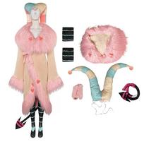 Helluva Boss Fizzarolli Cosplay Costume, Halloween Joker Demon Anime Role Play Outfit 3XL beige