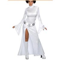 Žvaigždžių karai Leia Princesė Baltas Suknelės Cosplay Kostiumas Suaugusiems Vaikams Moterims vakarėlio apranga XXXL balta