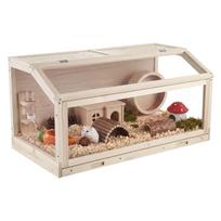 VEVOR Wooden Hamster Cage 1000 x 520 x 505 mm 270 degrees Viewing Hamster Habitat, Chewproof Acrylic Small Animal Cage with Openable Top 100 x 52 x 50.5 cm