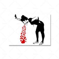 Gatvės grafiti menas Banksy drugelio mergaitės širdies plakatas aliejinis paveikslas Modernus mąstytojas gyvenamasis kambarys 70cm×100cm NoFrame