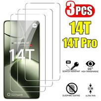 3 vnt. skaidraus ekrano apsauginė plėvelė grūdintas stiklas, skirtas Xiaomi 14T / 14T Pro HD viso ekrano dangtelio stiklo apsauginė plėvelė XiaoMi 14T gryna