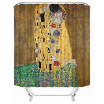 Musife individualus aukštos kokybės Gustavo Klimto paveikslo „Bučinys“ dušo užuolaida, vandeniui atspari, poliesterio audinio, vonios kambario užuolaida 48x72inch  120x180cm