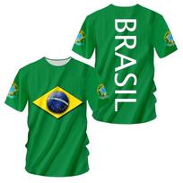 Karštai parduodamas Pasaulio taurės BRASIL Brazilijos vėliavos 3D spausdinto rašto marškinėlis vyriškam sportui ir laisvalaikiui 5XL green