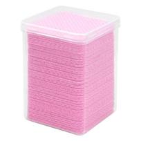 Disposable Pink Glue Remover Wipes - Non-Woven Cotton Pads, 200 Pack pink