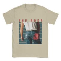 Men's The Boss  T Shirt Bruce Springsteens Pure Cotton Clothing Fashion Short Sleeve Crew Neck Tee Shirt Plus Size T-Shirts M beige