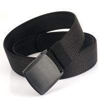 Originali YKK sagtis: Elastinis nailoninis diržas be metalo - Lengvas austas drobės karinis treniruočių diržas 105 cm juoda