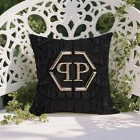 Tamsus Stilingas P-Philipp Plein-Madingas Antialerginis Pagalvės Užvalkalas Nematomas Užtrauktukas Šilkinis Trumpas Pliušas Sofos Pagalvės Užvalkalas 20x20Inch