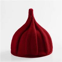 Warm Flower Cap Pointed  Adult Knitted Solid Color Twisted  Woman  Winter Hat black