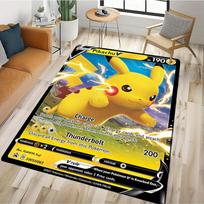 2025 Naujas Mielas Pikachu Pokemon Animacinis Kortelės Kilimas Kilimas Svetainės Miegamojo Dekoras, Neslystanti Grindų Kilimėlis Sofai Durų Kilimėlis Dovana Vaikui 40x60cm (16x24in)