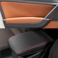 Armrest Leather Covers For VW Golf 7 2014 2015 2016 Interior Door / Center Armrest Panel Cover Protect Trim only LHD 4Doors car LHD DoorArmrestBlack black