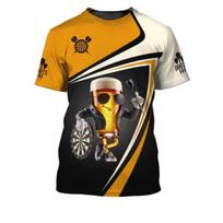 Nauji 3D spausdinti dart vyriški vasariniai madingi trumpomis rankovėmis apvalios apykaklės laisvi kasdieniai didelio dydžio personalizuoti marškinėliai 5XL orange
