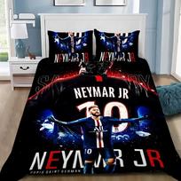 Futbolo žvaigždės patalynės užvalkalas su pagalvės užvalkalu Neymar lovos komplektas suaugusiems berniukui mergaitei miegamojo dekoravimas Viengulis Dvigulis Pilnas Karališkas Dydis AU Single(140*210cm)3pcs