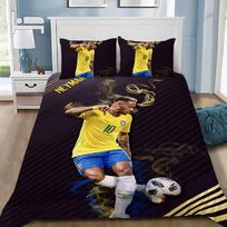 Futbolo žvaigždės patalynės užvalkalas su pagalvės užvalkalu Neymar lovos komplektas suaugusiems berniukui mergaitei miegamojo dekoravimas Viengulis Dvigulis Pilnas Karališkas Dydis AU Single(140*210cm)3pcs