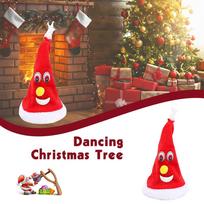 Electric Swing Dancing Christmas Hat Christmas Trees Carton Cute Toy red