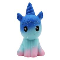 Naujas Mielas Squishy Vienaragis Imitacinis Gyvūnas Lėlė PU Duona Lėtai Kylančios Kvapi Minkšta Suspaudžiama Žaislas Streso Malšinimui Vaikui Kalėdinė Dovana mėlyna