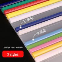 Transparent A4 Loose-Leaf Binder with Pull-Rod Clip for Documents and Reports 10C-Q310 Triangular Back Width 1.0CM (Rod White) white