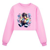 5529 Children Girls Roblox Printed Casual Long Sleeves Outerwear Sweatshirt Top 120cm rožinė