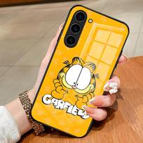 Mielas Katė G-GarfieldeS Telefono dėklas Samsung S26 S25 Edge Ultra S23 S22 S21 S20 Ultra Plus S24 Fe A54 A53 A25 Stiklinis dangtelis Galaxy S26 yellow