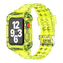 Dėklas+Apyrankė Apple Watch juostai 44mm 40mm 45mm 41mm permatoma Sportinė apyrankė+Apsauginis buferis iwatch serijai 8 7 6 se 9 45mm series 7 8 9