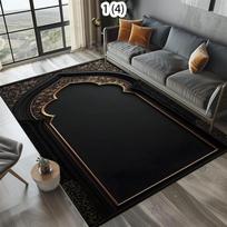 Elegantiškas Juodas Auksinis Maldos Kilimėlis Islamo Mečetės Arkos Spaudinys Neslystantis Grindų Kilimėlis Musulmonų Pamaldoms Svetainei Namų Dekoras 40X60CM gray